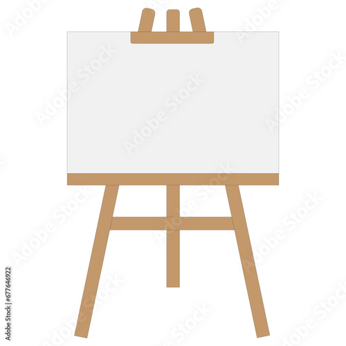 Easel and empty blank art board. Vector illustration