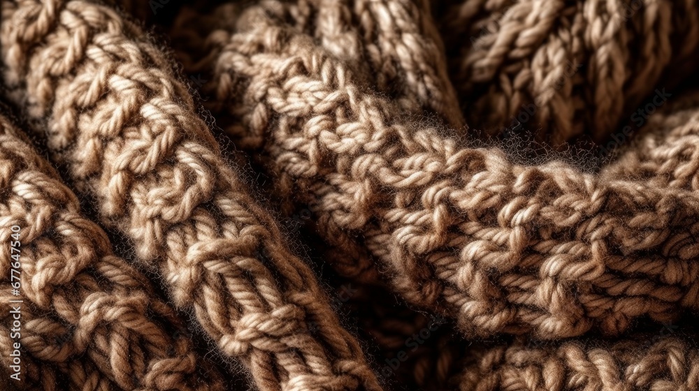Knitted texture woolen textured sweater Fall AI generated illustration Knitted texture woolen textured sweater Fall AI generated illustration