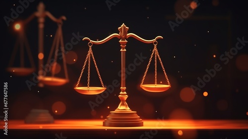 Law scale justice symbol law attorney court lawyer AI generated illustration