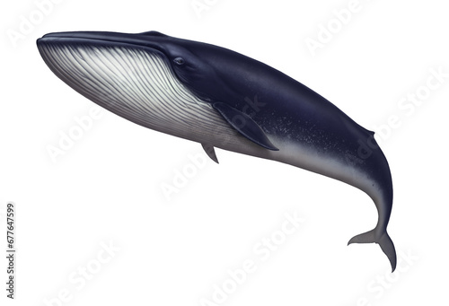 Blue whale great illustration isolate art realistic.