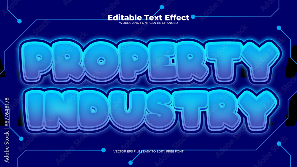 Blue property industry 3d editable text effect - font style Blue property industry 3d editable text effect - font style