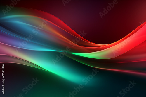 Abstract background with smooth lines of green and red colors.