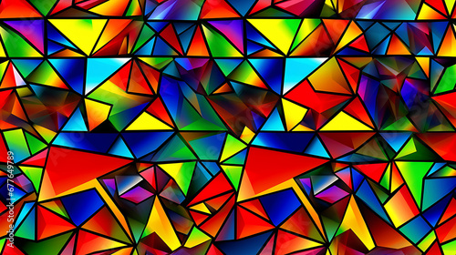 abstract colorful background red, green, blue triangles - - Seamless tile. Endless and repeat print.