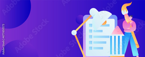 Education learning people flat vector concept hand drawn illustration
