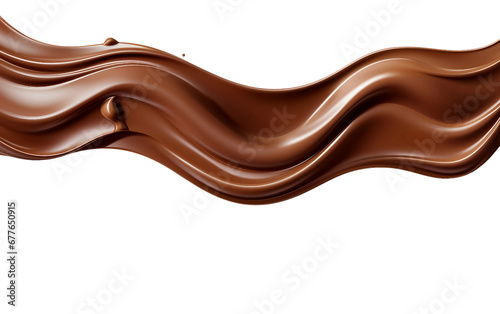 Flowing Melted Chocolate Border on Transparent Background, PNG Format