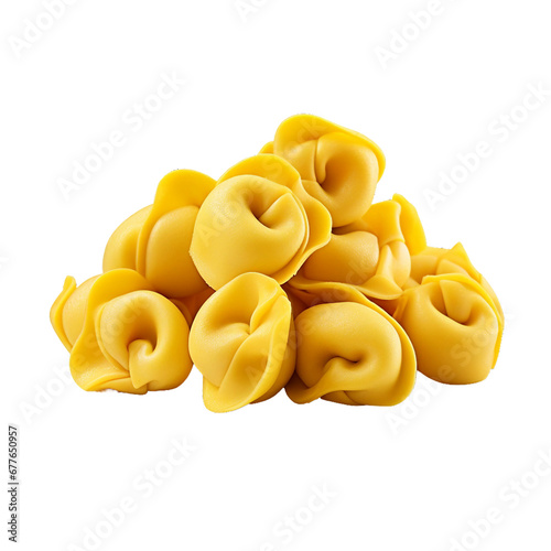 Tortellini, transparent background, isolated image, generative AI