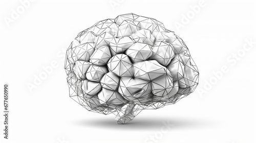 brain abstract wireframe monochrome complexity
