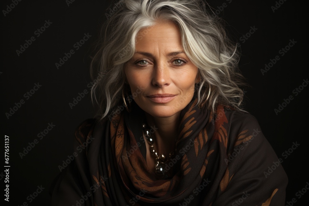  woman with gray hair