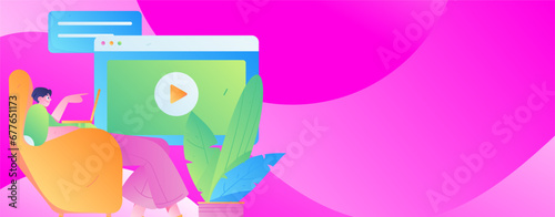 Education learning people flat vector concept hand drawn illustration
