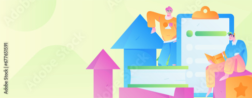 Education learning people flat vector concept hand drawn illustration
