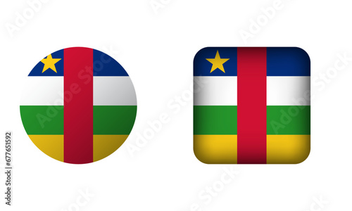 Flat Square and Circle Central African Republic Flag Icons