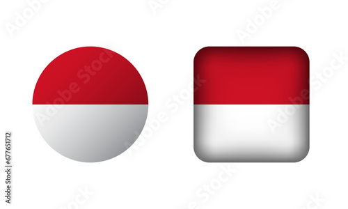 Free Download Flat Square and Circle Monaco National Flag Icons - GFXLoad