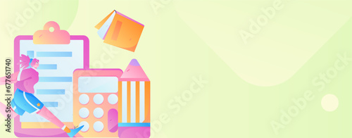 Education learning people flat vector concept hand drawn illustration
