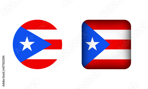 Free Download Flat Square and Circle Puerto Rico Flag Icons - GFXLoad