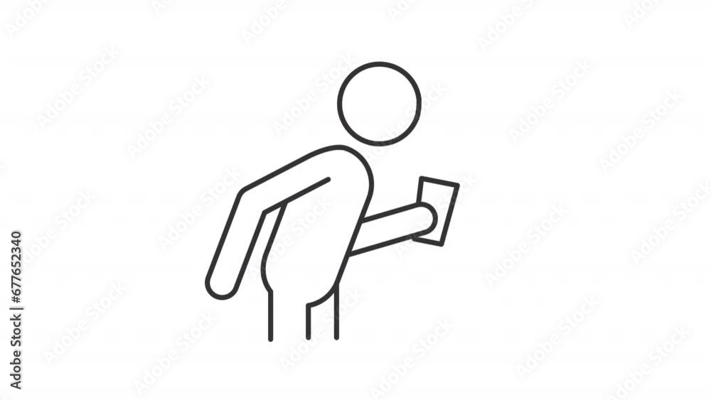 2D black thin line animation of person gargling icon, HD video with transparent background, seamless loop 4K video representing human behavior icon. 2D black thin line animation of person gargling icon, HD video with transparent background, seamless loop 4K video representing human behavior icon.