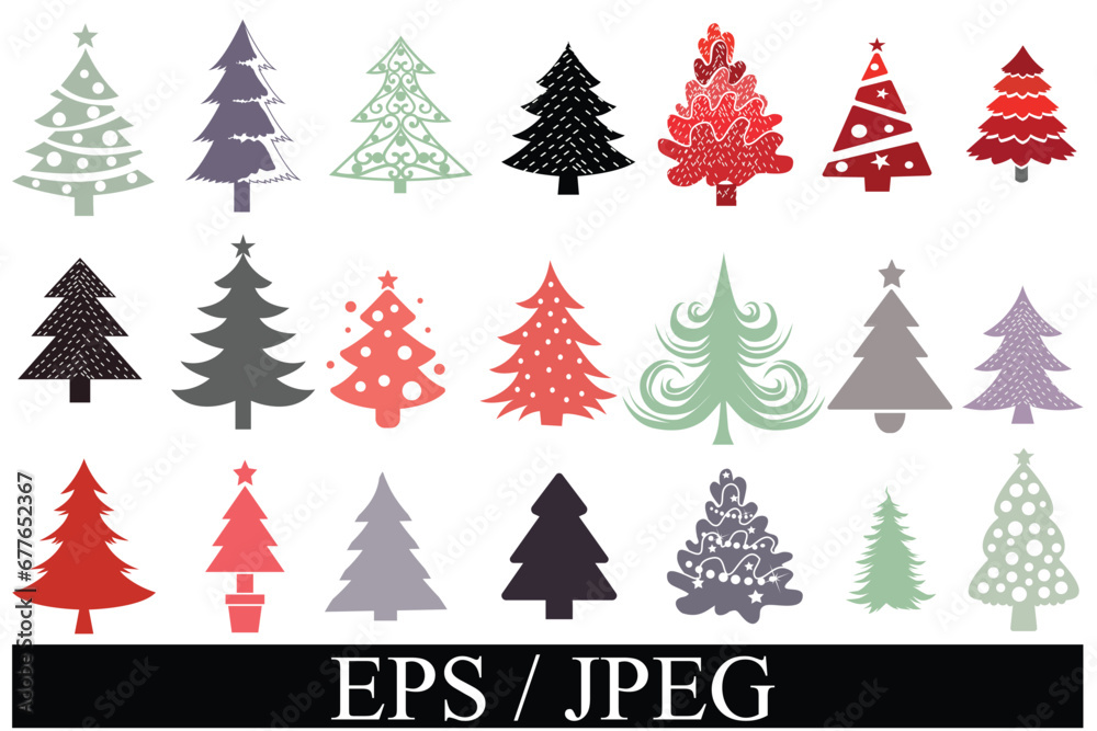 Fototapeta premium Christmas set of design elements vector 
