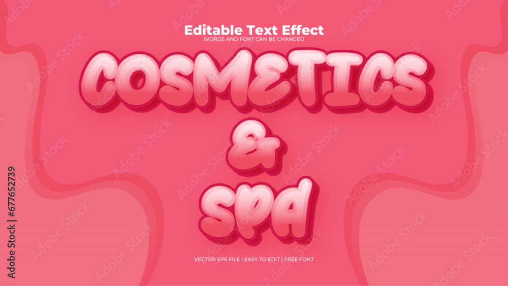 Pink and white cosmetic and spa 3d editable text effect - font style Pink and white cosmetic and spa 3d editable text effect - font style