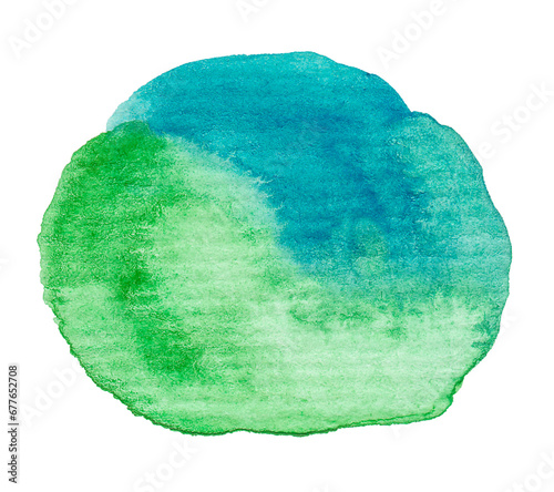 Hand painted watercolor blob on textured paper. Png clipart isolated on transparent background