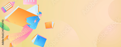 Education learning people flat vector concept hand drawn illustration
