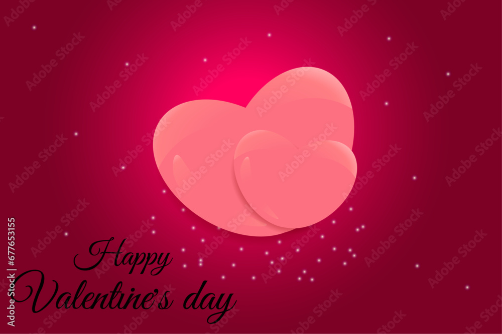 Illustration for Valentine's Day. Delicate pink heart against the background of a shining star. Valentine's day concept. Vector. Illustration for Valentine's Day. Delicate pink heart against the background of a shining star. Valentine's day concept. Vector.