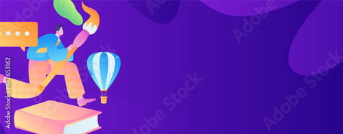 Education learning people flat vector concept hand drawn illustration
