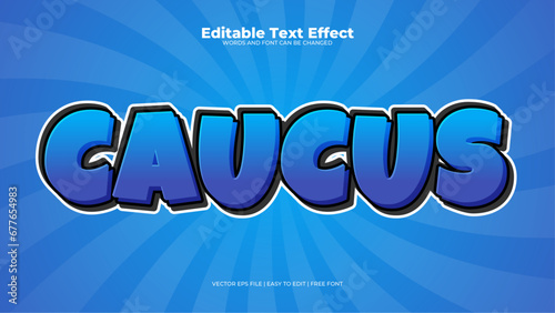 White black and blue caucus 3d editable text effect - font style photo