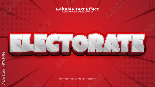 Red and gray grey electorate 3d editable text effect - font style