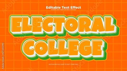 Orange green and white electoral college 3d editable text effect - font style