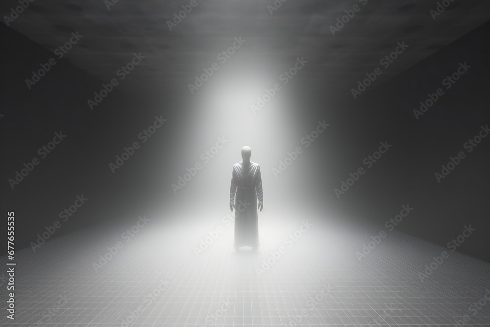 Obraz premium Scary invisible ai background, empty copy space Generative AI 