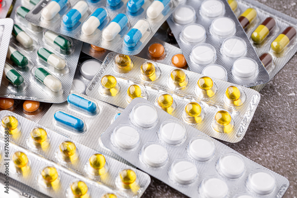 Variety of medicines and drugs.Medicine and healthcare concept. Variety of medicines and drugs.Medicine and healthcare concept.
