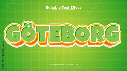 Green yellow and orange goteborg 3d editable text effect - font style photo