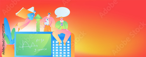 Education learning people flat vector concept hand drawn illustration
