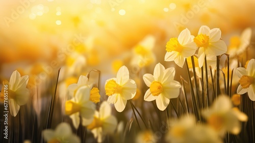 beautiful fresh yellow sunlight captivating illustration flora spring, beauty garden, blue sky beautiful fresh yellow sunlight captivating