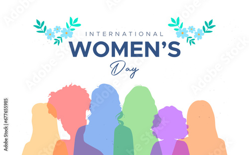 International women's day celebration vector design. featuring illustrations of women and flowers.
women's day, gender equality.