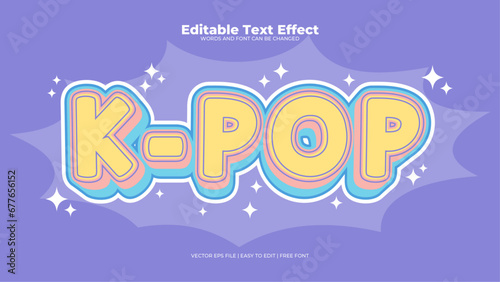 Yellow and purple violet kpop 3d editable text effect - font style