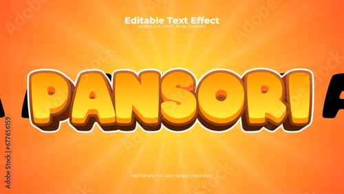 Orange and yellow pansori 3d editable text effect - font style photo