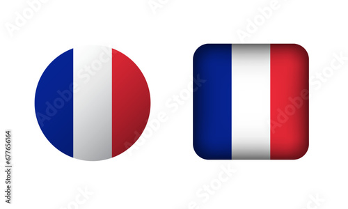 Flat Square and Circle France Flag Icons Free Download Flat Square and Circle France Flag Icons - GFXLoad
