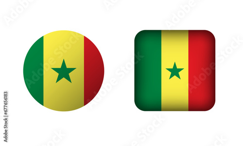Free Download Flat Square and Circle Senegal Flag Icons - GFXLoad
