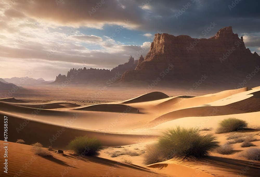 big scale desert in minimal style 