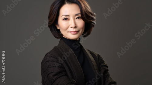 Charming and confident senior woman, successful eldery businesswoman entrepreneur, close up shot.