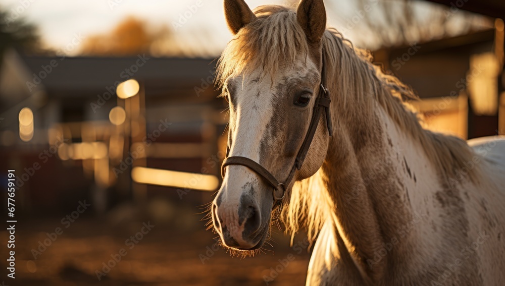 Obraz premium horse in the stable