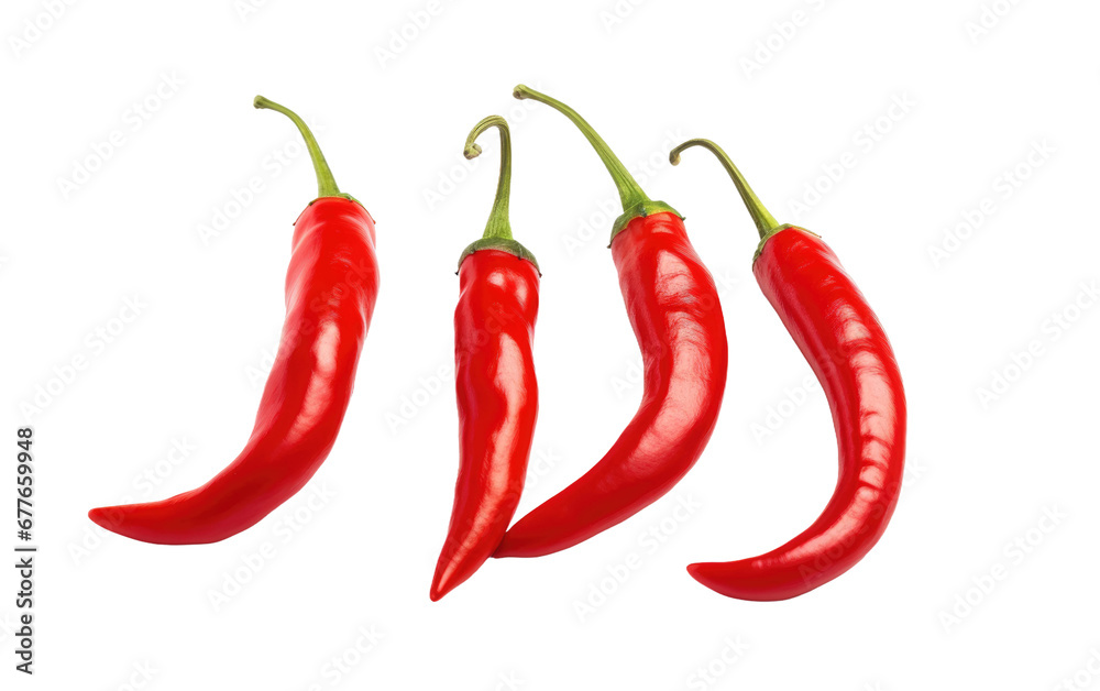 Vibrant Red Peppers On Isolated Background
