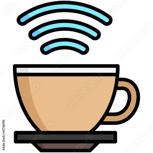 hotspot coffee color line icon