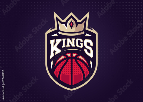 Kings Basketball Sports Logo Template for Sports Team and Tournament