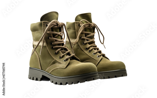 Fortified Ground Force Boots On Isolated Background