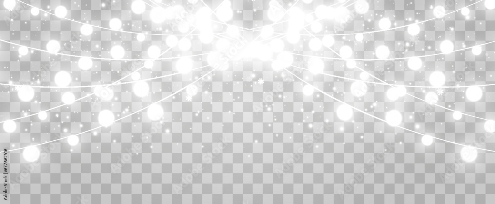 Vector illustration of a light garland on a transparent background.
Vector illustration of a light garland on a transparent background.