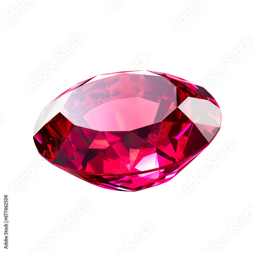 Ruby precious stone on white isolated background