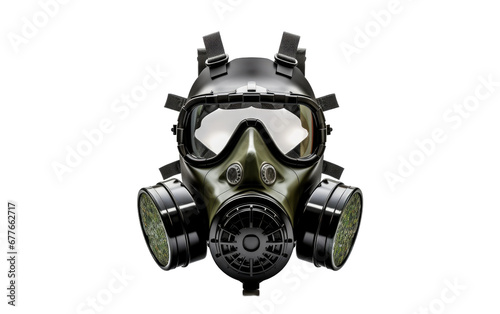Gas Mask with Filters On Isolated Background