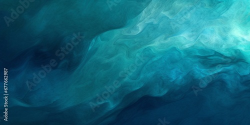 Abstract art teal blue green gradient paint background with liquid fluid grunge texture, Generative AI photo