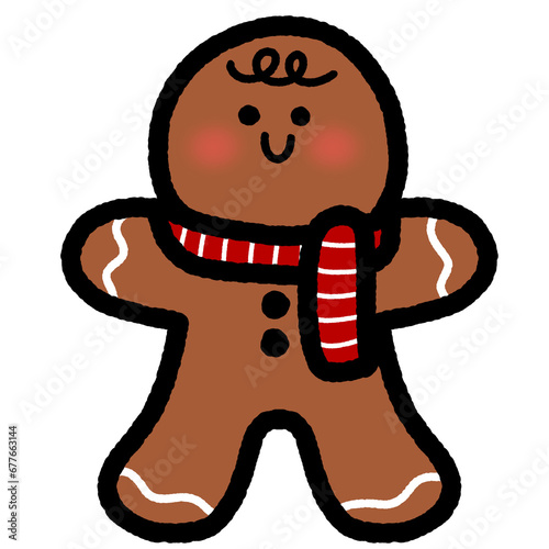 gingerbread man cookie cartoon drawing